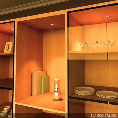 Armario con iluminación LED color blanco cálido